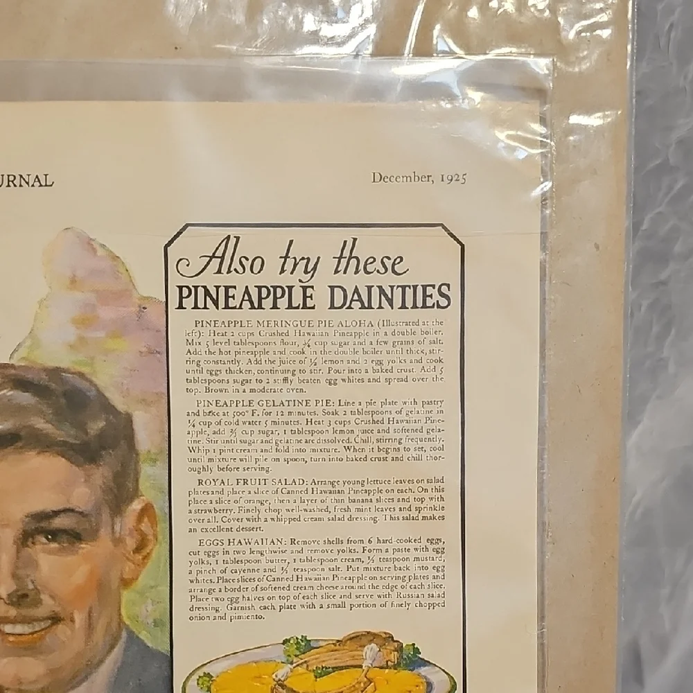 Vintage Hawaiian Canned Pineapple Advertisement 1925
